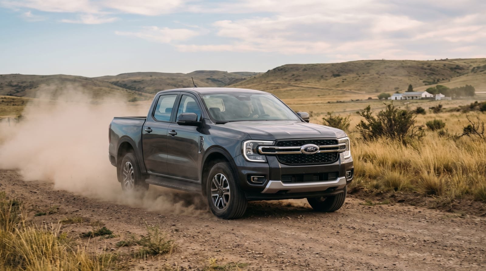 Ford Ranger doble cabina en camino de tierra — chiptuning Stage 1
