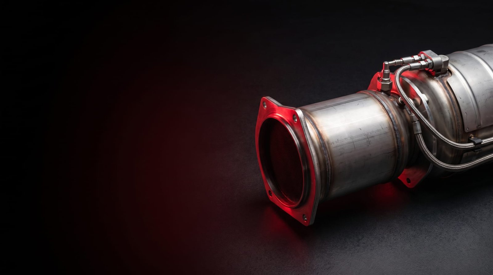 Conjunto de postratamiento de gases de un escape diésel: filtro de partículas unido al catalizador SCR con el inyector de AdBlue